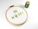 Be Hoppy Hand Embroidered Wall Decor