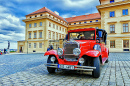 Red Old Car in Prague, Czech Republic